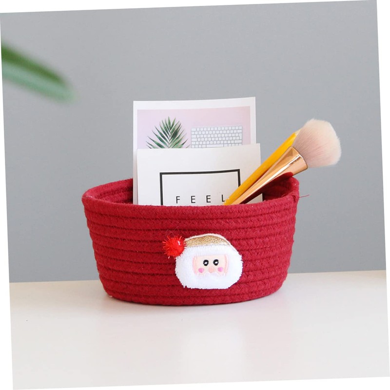 Alipis 2pcs Holiday Organizers Christmas Storage Baskets Woven Rope Baskets