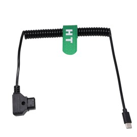 HangTon Power Cable for DJI SDR Transmission RX TX and Focus Pro Motor, Tilta Nucleus Nano II Wireless Focus Motor, D-tap to USB-C USB Type C Coiled 40-70cm