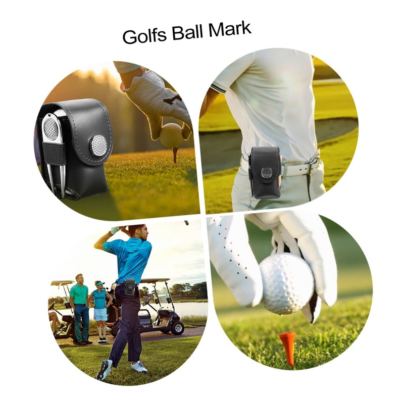 KOMBIUDA 2sets Golf Marker Divot Tool Golf Tee Bag Set