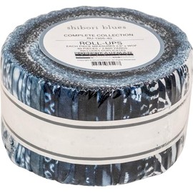 Sevenberry Shibori Blues 2024 Roll Up 40 2.5-inch Strips Jelly Roll Robert Kaufman RU-1305-40
