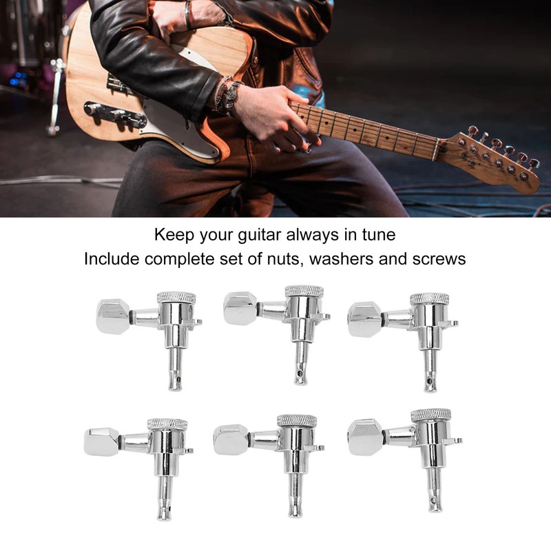 6 Set Tuning Pegs Electric Guitar Machine Heads Tuners Parts