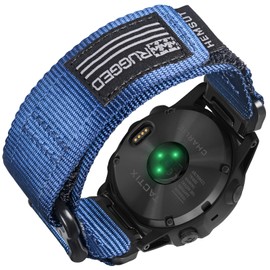 HEMSUT Nylon Sports Watch Band, 26mm Military Strap Compatible with Garmin Instinct 3 50mm/Fenix 8 51mm/7X/7X Pro/6X/6X Pro/5X/5X Plus, Tactix 7 Pro/Delta, Quatix 6X/5X, Descent MK1/MK2, Instinct 2X