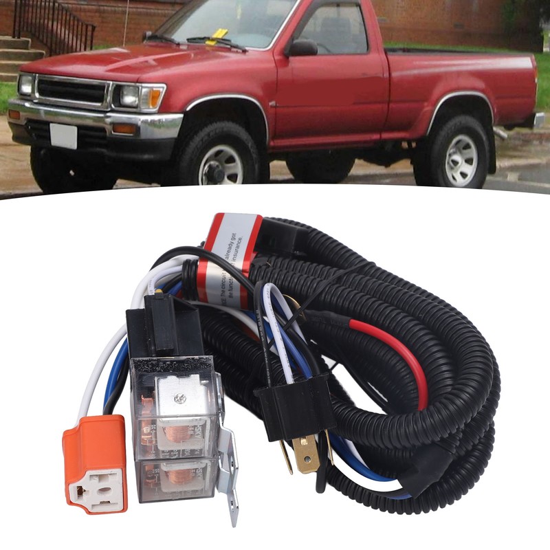 H4 Headlight Relay Harness Plug and Play H6054 7x6 LED