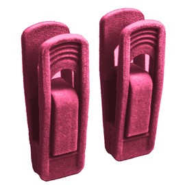 20pcs Clothes Pins, Hanger Clips, Multi-Functional Clothespins With Clip Hangers, Non-Slip Household Hangers, Artificial Velvet Flocking, Clip Clothes,Etc. Portable Can Be Carried At Home(Rose Red)