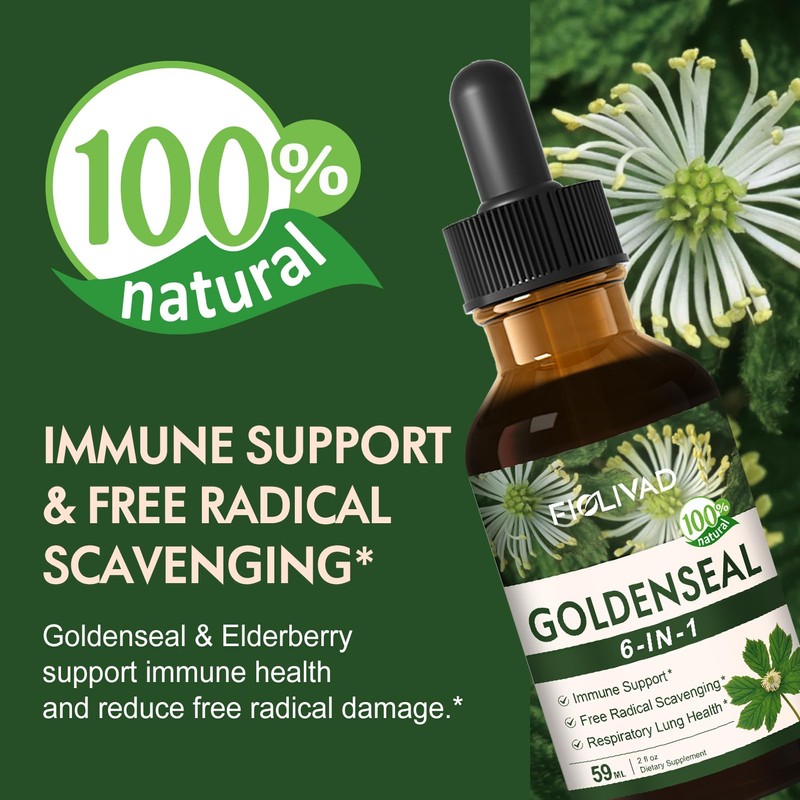 Goldenseal Root Extract Drops for Immune & Respiratory Support 2oz