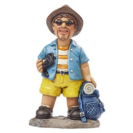 Hobbyfun Tourist with Backpack Standing Figure Decoration 8 cm Miniature Hiking Holiday