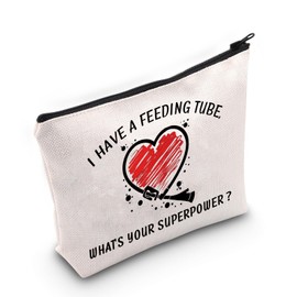 JNIAP Feeding Tube Awareness Gift I Have A Feeding Tube What's Your Superpower Cosmetic Bag Stomach Gift (Feeding Tube Bag)