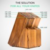 Coninx Acacia Wood Kitchen Knife Block - 15 Slots Knife