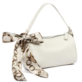 Eslcorri Genuine Leather Crossbody Bags for Women - Mini Top Handle Handbag Small Elegant Designer Shoulder Barrel Shape Purse for Party Dating Event, Great Gift for Ladies Wife -White