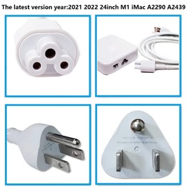 WESAPPINC Replacement 143W Power Adapter Cable for Apple iMac 24" M1 M3 M4 2021-2024,US Plug Power Supply Cord for Mac All-in-One Desktop Computer A2438 A2439 A2873 A2874 A3137 A3247