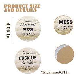 Drink Ceramic Coasters with Cork Base House Warming Gifts New Home for Women Men Friends Birthday Christmas Bar Home Table Coasters for Drinks Absorbent Housewarming Gift for Women Men 2 Pcs