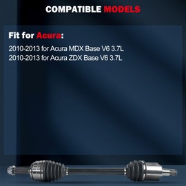 cciyu NCV21026 CV Axle Shaft Assembly Fit For Acura MDX 3.7L,For Acura ZDX 3.7L 2010-2013 Front Left Drive Side
