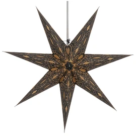 GURU SHOP Foldable Advent Luminous Paper Star, Christmas Star 60 cm - Luminea Black, Paper Stars 60 cm