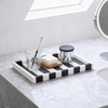 Black White Striped Marble Tray, 12" Rectangular Vanity Jewelry Organizer
