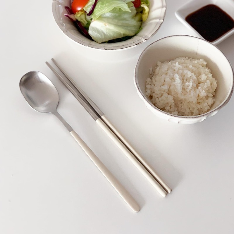 304 Stainless Steel durable Lightweight Korean-style Beautiful Cutlery Spoon and