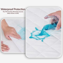 Quilted Waterproof mattress protector Double Bed - Super Absorbent Mattress Protector - Hypoallergenic, Breathable double mattress protector - Waterproof sheet fitted style Double bed (137x190 CM)