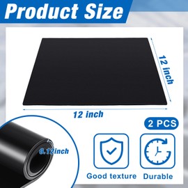 Fabbay 2 Pcs Silicone Rubber Sheet Flexible High Temp Gasket Material Sheet High Temperature Silicone Insulation Heat Resistant 12'' x 12'', 1/8'' Thickness for Crafts Pads (Black)