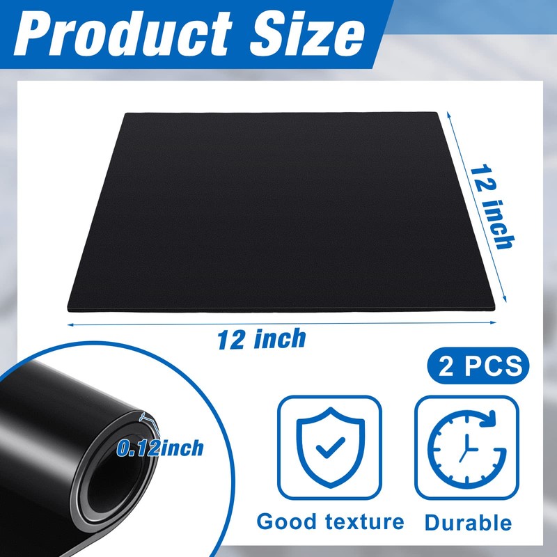 Fabbay 2 Pcs Silicone Rubber Sheet Flexible High Temp Gasket