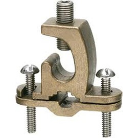 ARLINGTO Arlington 719DB Solid Bronze Bare Wire Ground Clamp with Open Lug 3/8-1 Inch Pipe 8-4/0 AWG
