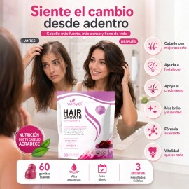 Suplemento Cabello En Gomitas 60 Piezas Uso Diario Adultos