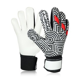 SWIFT WEAR Goalkeeper Gloves Premium Grip, Goalkeeper Gloves Kids, Youth & Adult, Football gloves with Finger Support, goalie gloves, Goalkeeping gloves Size 4/5/6/7/8/9/10 (White Lining, 6)