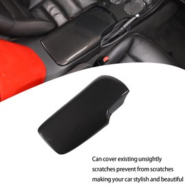 Lcojicep Central Control Armrest Box Protective Cover Compatible with Corvette C6 Z06 ZR1 2005-2013 ABS Center Console Armrest Box Waterproof Cover Protector Accessories (Carbon Fiber Grain)