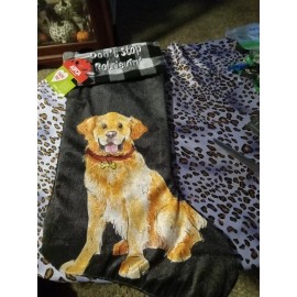 ASPCA Golden Retriever Don't Stop Retrievin’ Black Velour Christmas Stocking ASPCA 18”