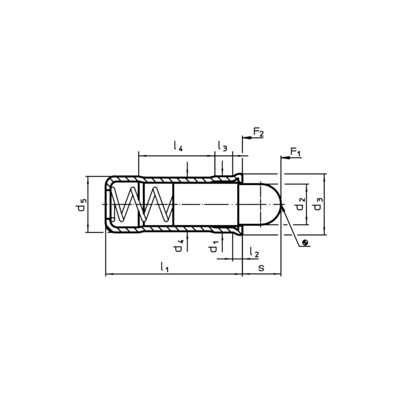 ROHMHELD HARDER HALDER Spring Plunger with Thrust Pin Smooth Type