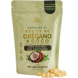 ORE Wild Organic Oregano Oil Softgels 500mg – 80% Carvacrol, 300 Capsules with Extra Virgin Coconut Oil