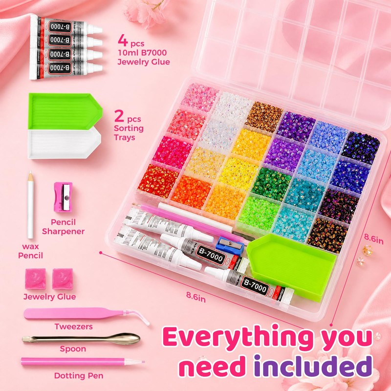 45,000Pcs Rhinestones for Bedazzling Kit, Complete Bedazzler Kit
