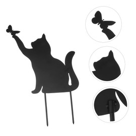BESPORTBLE Lovely Metal Cat Garden Decoration Black Animal Shape Art for Lawns Patios and Balconies Weatherproof Ornament for Courtyards and Backyards Random Style