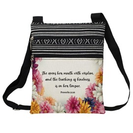 LiuenMgg Bible Quotes Messenger Bag Small Ethnic Pattern Printed Adjustable Strap Crossbody Zipper Bag Phone Bag Wallet Cute Shoulder Handbag for Christians Women -8
