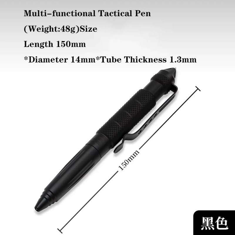 Lelukee Tungsten Steel Survival Tactical Writing Pen with Conical Pen