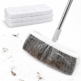 50 Pcs Disposable Broom Covers for Pet Hair Removal, Non-Woven Sweeper Sheets Trap Dust Lint & Fur, Floor Carpet Cleaning Refill Pads, Universal Fit for Most Standard Brooms
