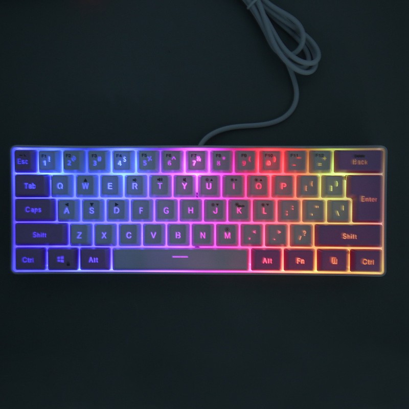Gaming Keyboard USB 61 Keys Ergonomic Contrast Color 6 RGB