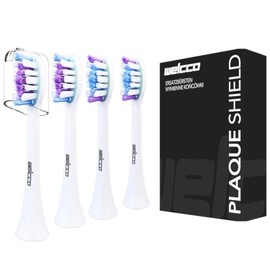 4 Stück Welcco Ersatzbürstenköpfe/Aufsteck-Ersatzbürsten kompatibel mit Grundig TB 8730 & TB 8731 – Zahnbürstenaufsätze Medium, DuPont-Nylon, farbcodiert, weiß