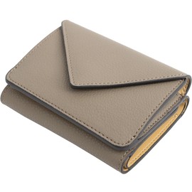 Malta Trifold Mini Wallet for Men and Women, Cowhide Leather, Compact, Button Closure for Coin Pocket, Card Slots, Large Capacity, ETOUPE