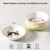 Ceramic Cat Bowls Set - 5.7 inch Wide Cat Food