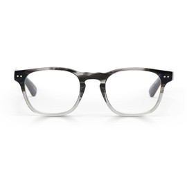 eyebobs Old Sport Premium Unisex Reading Glasses, Black Grey Fade Front with Black Temples, 1.25 Strength