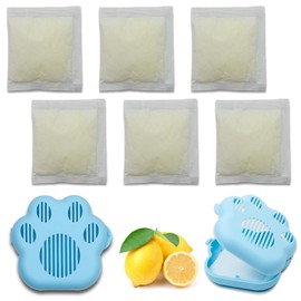 2 Deodorizer Pod Cases,6 Refills, Odor Eliminator for Trash Can Shoes Closets Bathroom Pets, Fresh Pod Odor Remover for Small Spaces (Lemon natural scents)