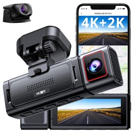 Kingslim D4PRO Dash Cam Front and Rear - 4K + 2K Dual Car Dashcam with WiFi GPS Dash Camera, Optional Inside Recording, Voice Control, Type C, Support 256GB Max