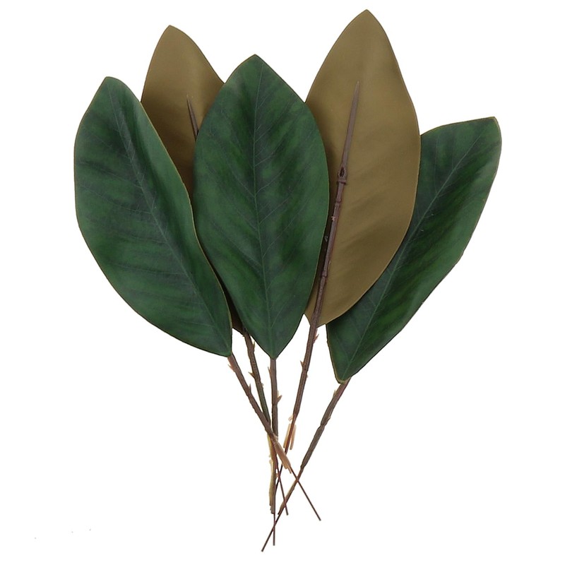 ZZHXSM 12PCS 19.5x6cm Artificial Small Size Simulation Magnolia Leaf Green