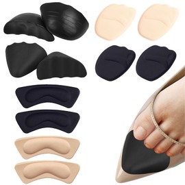ZYKORT 6 Pairs Insoles, Toe Fillers, Adjustable Toe Pads, Heel Pads, Bunion Pads, Heel Pads, Heel Pads, Relieve Foot Pain When Wearing High Heels for Women