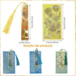 HASTHIP® Set 4 Marcapáginas Metálicos Decorativos con Flores y Borlas, Separadores de Libros Vintage Elegantes para Lectura, Oficina, Escuela, Regalo 
