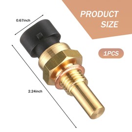1 Pack Engine Coolant Temperature Sensor, ECT Temp Sensor Replacement Accessories, Automobile Parts, Compatible with Delphi 15404280 12191170 60811520 12608814 (Gold)