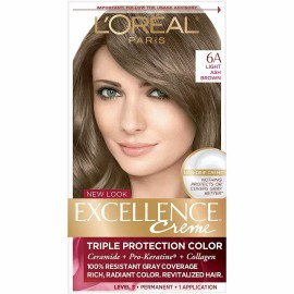 L'Oréal Loreal Excellence Creme Permanent Hair Color 6A Light Ash Brown Radiant Hair 1ct