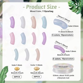 Craftdady 120 Pieces Acrylic Tube Beads Gold Flat Round Disc Spacers DIY Stretch Bracelet Bangle Set Elastic Cords for Jewelry Making