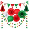 YOVIWEI Christmas Party Decorations - Red & Green Christmas Flag,