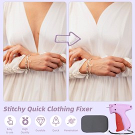 Mini Stitch Gun for Clothes - Handheld Fine Stitch Tag Gun - Quick Clothing Fixer - Tagging Gun Kit Includes 6 Needles & Hard Case & 500 Black Fasteners & 500 White Fasteners