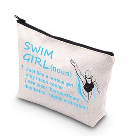 BDPWSS Swimming Makeup Bag Swim Lover Gift Swimming Team Gift Swim Girl Only Cooler Definition Swimmers Cosmetic Bag (Swim Girl defin CA)
